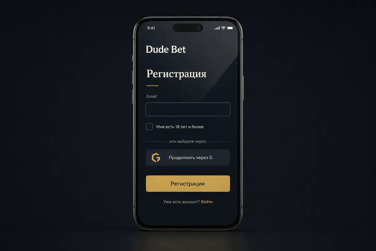 Регистрация и верификация аккаунта Dude Bet